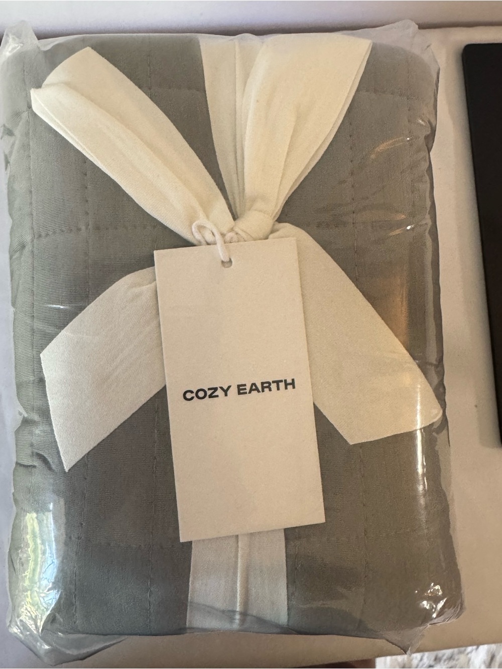 Gray Quilted Sham Stone 36x36 Cozy Earth